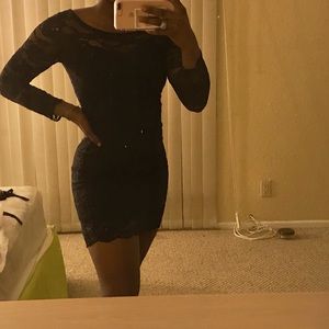 Black lacy fitted dress